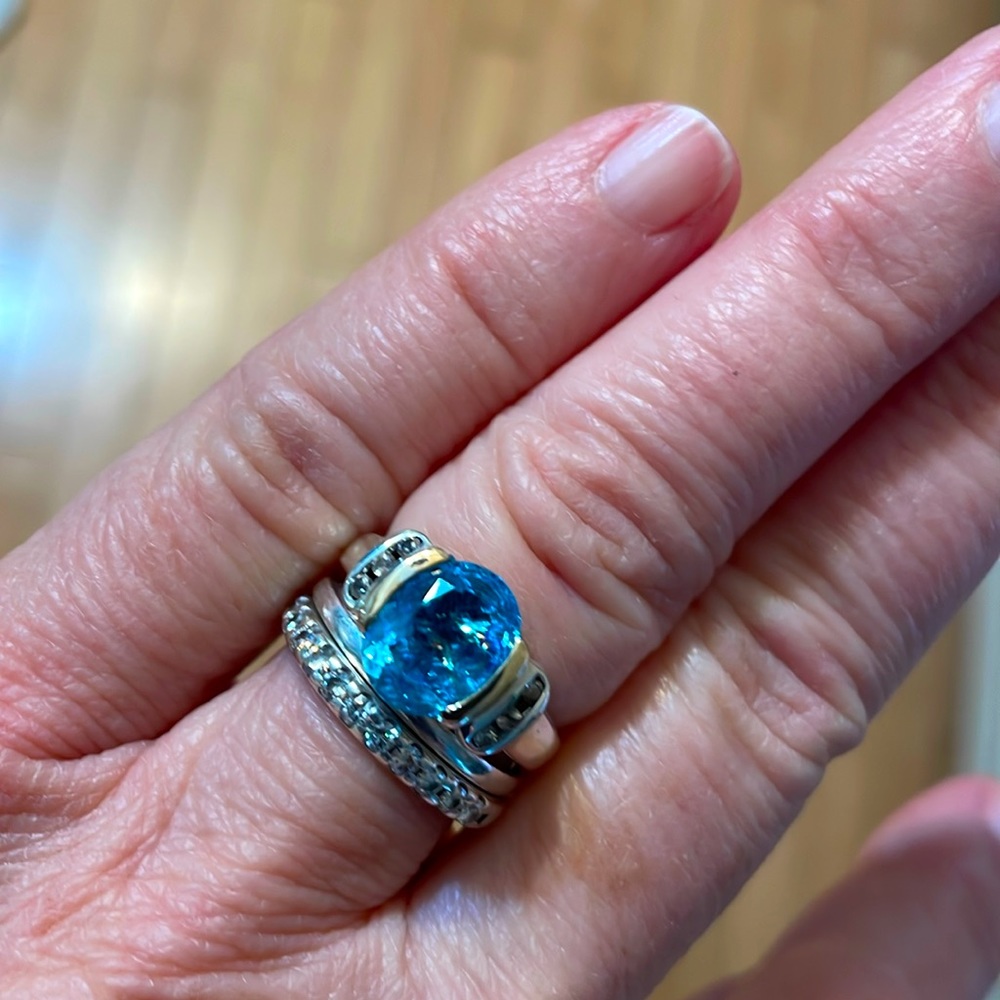 Topaz ring. Size 6.5. Setting is sterling silver and the mount is 14k